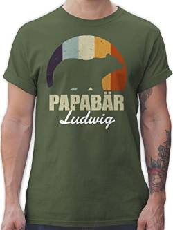 T-Shirt Herren - zum Vatertag - Papabär Bär Papa Vater - XL - Army Grün - personalisierte Vatertagsgeschenk Tshirt männer Vatertagsgeschenke t Shirt Geschenke für väter t-Shirts papatags dad von Geschenk mit Namen personalisiert by Shirtracer