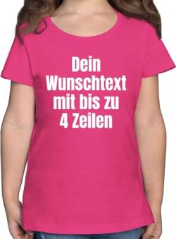 T-Shirt Mädchen - Aufdruck selbst gestalten - Wunschtext - 128 (7/8 Jahre) - Fuchsia - wünsche Text persönlichen bearbeiten Druck zum Schrift Bedrucken persönlich kreieren personalisiertem von Geschenk mit Namen personalisiert by Shirtracer