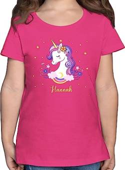 T-Shirt Mädchen - Einhorn Unicorn - 116 (5/6 Jahre) - Fuchsia - personalisierte Kinder t Shirts Geschenke Tshirt Shirt Name t-Shirts personalisiertes und Kind Einhorn+Tshirt+Kinder Motiv für von Geschenk mit Namen personalisiert by Shirtracer