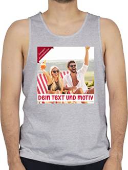 Tanktop Herren Tank Top Männer - Bild - Eigenem Foto Geschenk - M - Grau meliert - zum selbst gestalten selber drucken online Bedrucken personalisierten Druck Fotos und Text individuell gestaltete von Geschenk mit Namen personalisiert by Shirtracer