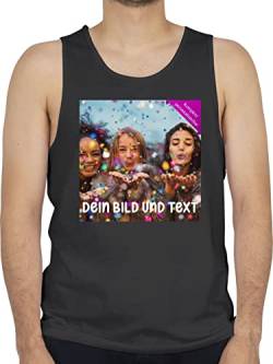 Tanktop Herren Tank Top Männer - Foto eigenem Bild - Fotogeschenk - M - Schwarz - bedrucken selbst gestalten selber machen bilder drucker lassen eigenen bildern eigener druck bedruckt text von Geschenk mit Namen personalisiert by Shirtracer