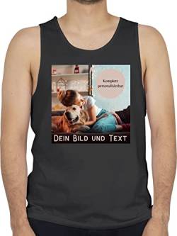 Tanktop Herren Tank Top Männer - eigenem - Foto Bild Geschenk - 3XL - Schwarz - eigenen Fotos selbst designen individuellem Aufdruck selber Bedruckte Name und beschriften Photo Logo Bedrucken von Geschenk mit Namen personalisiert by Shirtracer