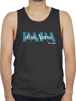 Tanktop Herren Tank Top Männer - zum Vatertag - Schriftzug Papa Namen Kinder - M - Schwarz - Vatertagsgeschenk personalisierte Geschenke für Vater personalisiertes väter Name Geschenke+Fuer+Papa von Geschenk mit Namen personalisiert by Shirtracer