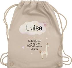 Turnbeutel Rucksack - Baby Geschenk zur Geburt Mädchen Geburtsgeschenk - Unisize - Naturweiß - personalisierte geschenke personalisierter neugeboren name personalisiertes babygeschenk neugeborenen von Geschenk mit Namen personalisiert by Shirtracer