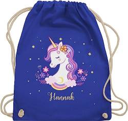 Turnbeutel Rucksack - Einhorn Unicorn - Unisize - Royalblau - und beutel kinder personalisierte geschenke kind turnsackerl kindergarten sachen rucksäcke kita tasche stoffbeutel wechselkleidung von Geschenk mit Namen personalisiert by Shirtracer