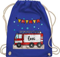 Turnbeutel Rucksack - Feuerwehr - Feuerwehrauto - Geschenk - Unisize - Royalblau - name beutel turntasche kindergarten tasche kita jungen und sporttasche personalisierte geschenke junge von Geschenk mit Namen personalisiert by Shirtracer