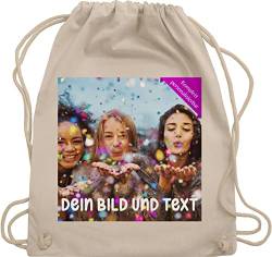 Turnbeutel Rucksack - Foto eigenem Bild - Fotogeschenk - Unisize - Naturweiß - beutel stoffbeutel wechselwäsche selbst gestalten mein tasche für personalisiertes selber stofftasche von Geschenk mit Namen personalisiert by Shirtracer