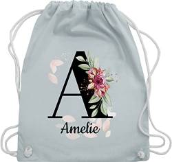 Turnbeutel Rucksack - Initialen - Buchstabe anpassbar - Unisize - Pastell Blau - rucksaecke wechselkleidung beutel kindergarten geschenke lebenspartner stoffrucksack kinder mädchen klein gestalten von Geschenk mit Namen personalisiert by Shirtracer