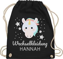 Turnbeutel Rucksack - Kita Beutel Wechselsachen Mädchen - Wechselkleidung Einhorn - Unisize - Schwarz - wechselbeutel kindergartenbeutel kindergarten name stoffbeutel jungen kindergarten-rucksack von Geschenk mit Namen personalisiert by Shirtracer