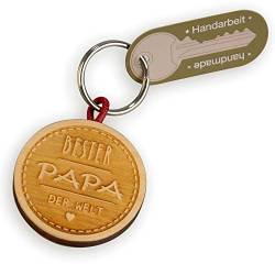 Bester Papa Schlüsselanhänger mit Gravur | Aus Holz mit Foto | Personalisierte Geschenke für Papa als Geburtstagsgeschenk und zu Weihnachten von Geschenke 24