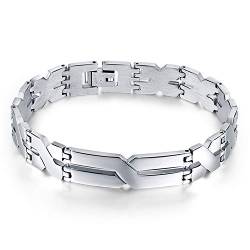 Edelstahl Armband mit Gravur 21cm - personalisierter Schmuck für Männer, Freund und Frauen - romantische Valentinstag Geschenke von Geschenke 24