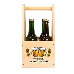Geschenke 24 | Holz-Bierträger für 4 Flaschen (Wunschtext) | personalisiert mit Wunschtext oder Wunschname | Geschenkidee zum Vatertag | Bierkiste mit Spruch | individuelles Männergeschenk von Geschenke 24