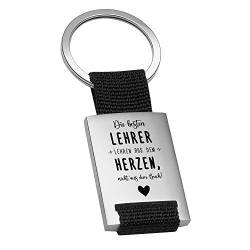 Geschenke 24 | Schlüsselanhänger personalisiert Die besten Lehrer (Schwarz - VS&RS) | graviert mit Spruch und Name | Abschiedsgeschenk für Kollegen | kleine Aufmerksamkeit von Geschenke 24