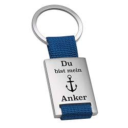 Geschenke 24 | Schlüsselanhänger personalisiert Du bist mein Anker (Blau - VS&RS) | Liebesgeschenk | maritime Geschenkidee | Valentinstagsgeschenk mit Gravur | kleine Aufmerksamkeit von Geschenke 24