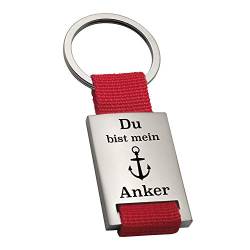 Geschenke 24 | Schlüsselanhänger personalisiert Du bist mein Anker (Rot - VS&RS) | Liebesgeschenk | maritime Geschenkidee | Valentinstagsgeschenk mit Gravur | kleine Aufmerksamkeit von Geschenke 24