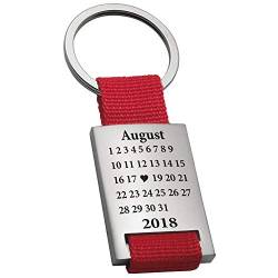 Personalisierter Schlüsselanhänger mit Gravur I Rot I Schönster Tag I Ich liebe dich Geschenk für Freundin und Freund von Geschenke 24