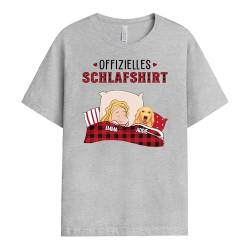 Geschenke Mall Personalisiertes Offizielles Schlafshirt T-Shirt - Personalisierte Geschenke für Hundebesitzer Männer, Frauen und sogar Paare zu Weihnachten, Geburtstagen (Hunderasse - A, Mädchen) von Geschenke Mall