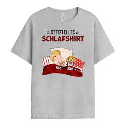 Geschenke Mall Personalisiertes Offizielles Schlafshirt T-Shirt - Personalisierte Geschenke für Hundebesitzer Männer, Frauen und sogar Paare zu Weihnachten, Geburtstagen (Hunderasse - B, Junge) von Geschenke Mall