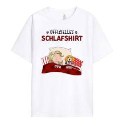 Geschenke Mall Personalisiertes Offizielles Schlafshirt T-Shirt - Personalisierte Geschenke für Hundebesitzer Männer, Frauen und sogar Paare zu Weihnachten, Geburtstagen (Hunderasse - G-K, Mädchen) von Geschenke Mall