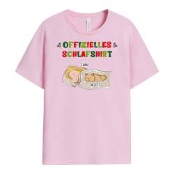 Geschenke Mall Personalisiertes Offizielles Schlafshirt T-Shirt für Katzenbesitzer - Geschenke für Männer, Frauen zu Weihnachten, Geburtstag (Modell #3, Blassrosa) von Geschenke Mall