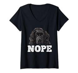 Damen Neufundländer NOPE Newfie Hundebesitzer Lustig Neufundländer T-Shirt mit V-Ausschnitt von Geschenke Neufundländer Shirt Neufundländer Hund