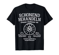 Schonend Behandeln Oldtimer Ist 50 Plakette 50. Geburtstag T-Shirt von Geschenke zum 50. Geburtstag für Männer mit 50