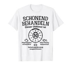 Schonend Behandeln Oldtimer Ist 50 Plakette 50. Geburtstag T-Shirt von Geschenke zum 50. Geburtstag für Männer mit 50