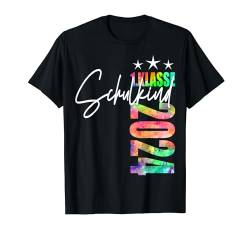 1. Klasse 2024 Schulkind Einschulung Motive bunt Grundschule T-Shirt von Geschenkidee Erster Schultag Jungen Mädchen Outfit