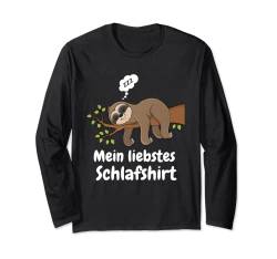 Lustiges Faultier Schlafshirt Fun Schlafanzug spaß Nachthemd Langarmshirt von Geschenkideen Lustige Motive mit witzigen Sprüchen