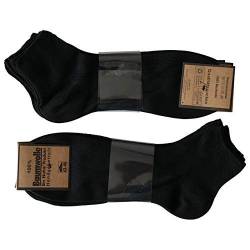 Gesundheitsstrumpf 6 Paar Natur Kurzschaft Socken Sneaker Socken Schwarz 100%Baumwolle ohne Gummi (43-46) von Gesundheitsstrumpf