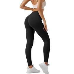 Getervb Sports Leggings Damen High Waist Scrunch Butt Leggings Push Up Seamless Booty Leggings Blickdichte Hose für Gym Yoga Fitness Workout Tights von Getervb