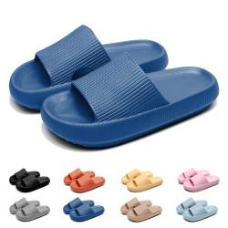 Geweo Badeschuhe Hausschuhe Herren Cozislides Original Damen Pillow Cloud Slippers Sommer Rutschfeste Dicker Sohle Weich Wolken Pantoletten Unisex Garten Dusche Strand Slides Sandalen Blau EU 40-41 von Geweo