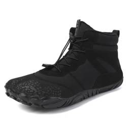 Barfußschuhe Winter Herren Damen Winterstiefel Outdoor Warm rutschfest Wasserdicht Gefüttert Winterschuhe Damen Herren Traillaufschuhes, 44 EU von Geymxzik