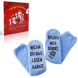 Lustige Socken Geschenke für Männer Frauen, Witzige Geschenk für Weihnachten Füllung Adventskalender, Geburtstagsgeschenk | Wenn Du Das Lesen Kannst, Bring Mir Schoki von Geymxzik