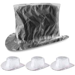 4 Stück Cowboyhut Regenschutz Kunststoff Hut Abdeckungen Cowboy Hut Protektoren Cowboy Hut Abdeckungen zur Aufbewahrung, Grau, XX-Large von Geyoga