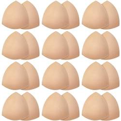 Geyoga 12 Paar Triangle Sport BH Einsätze Push Up Brust BH Einsatz Pads abnehmbar, Nude Farbe, Medium von Geyoga