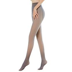 Strumpfhosen Damen Winter Plüschstrümpfe Perfekt Beine abnehmen Gefälschte durchscheinend Warm Fleece Pantyhose -wärmende Thermo strumpfhose für Damen,Thermo verdickte Leggings von Gezimetie