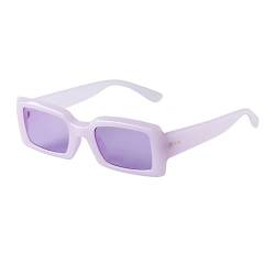 Ggpyyon Rechteckig Sonnenbrillen für Damen Herren Trendige Retro Brille 90er Vintage UV 400 Schutz Quadratischer Rahmen(Lila) von Ggpyyon