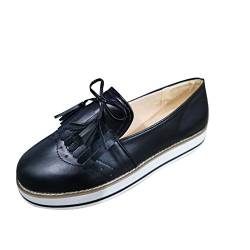 Ghemdilmn Damen Keilabsatz Mokassins Slipper Damen Atmungsaktiv Freizeitschuhe Mokassins Leicht Loafers Plateau Fahren Schuhe Leder Halbschuhe Arbeitsbüroschuhe von Ghemdilmn