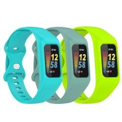 Gheper 3Pack weiches Armband Kompatibel mit Fitbit Charge 6, Charge 5, Charge 4, Charge 3/3SE Silikon Armband Rundum-Schutzband Ersatzarmband von Gheper