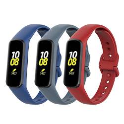 Gheper Bands Kompatibel mit Samsung Galaxy Fit E SM-R375 Smartwatch Soft Silikon Ersatz Uhrenarmbänder Fitness Sportbänder für Damen Herren, 3 STÜCKE von Gheper