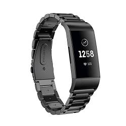 Gheper Heper Uhrenarmband aus Metall Kompatibel mit Fitbit Charge 3/Charge 4/SE Schnelle Einfache Passform Edelstahl Armband Ersatz für Charge 3/Charge 4/SE Smartwatch Zubehör von Gheper