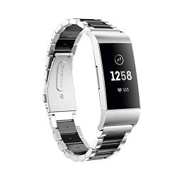 Gheper Heper Uhrenarmband aus Metall Kompatibel mit Fitbit Charge 3/Charge 4/SE Schnelle Einfache Passform Edelstahl Armband Ersatz für Charge 3/Charge 4/SE Smartwatch Zubehör von Gheper