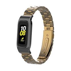 Gheper Metall Armband Kompatibel mit Samsung Galaxy Fit2 SM-R220 Edelstahl Schutzrahmen Gehäusedesign Armband Ersatz für Fit 2 SM-R220 Smartwatch Zubehör von Gheper