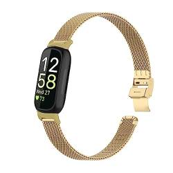 Gheper Metallarmband Kompatibel mit Fitbit inspire 3 Edelstahl Mesh Loop Armband Ersatz für inspire 3 Smartwatch Zubehör für Frauen Männer von Gheper