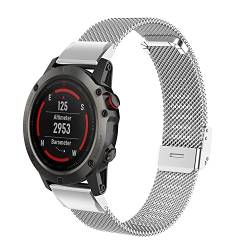 Gheper Metallarmband Kompatibel mit Garmin Fenix 7S/Fenix 6S Pro/Fenix 5S Plus Mesh Woven Edelstahl Smartwatch Armbänder Ersatzarmband von Gheper