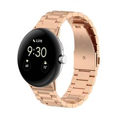 Gheper Metallband Kompatibel mit Google Pixel Watch 2 2023/Pixel Watch 2022 Smartwatch Uhrenarmband Schnelle Passform Edelstahlarmband Ersatzarmband Zubehör für Damen Herren von Gheper