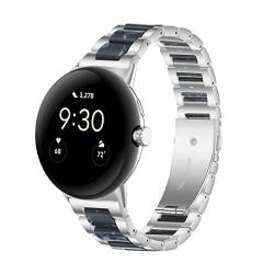 Gheper Resin Edelstahl Armband Kompatibel mit Google Pixel Watch 2 2023/Pixel Watch 2022 Smartwatch Schnelle Passform Metallarmband Ersatzarmband für Damen Herren von Gheper