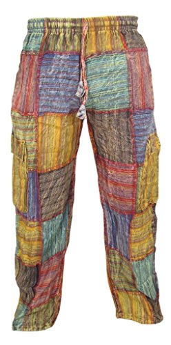 Gheri Baumwolle Patchwork Sommer Beiläufig Elastisch Kordelzug Hose Multicoloured XL von Gheri