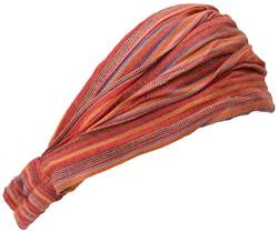 Gheri Elastisches Hippie-Bandana-Stirnband aus Baumwolle, einfarbig, Orange gestreift von Gheri